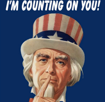Vintage WW2 Patriotic Uncle Sam Poster